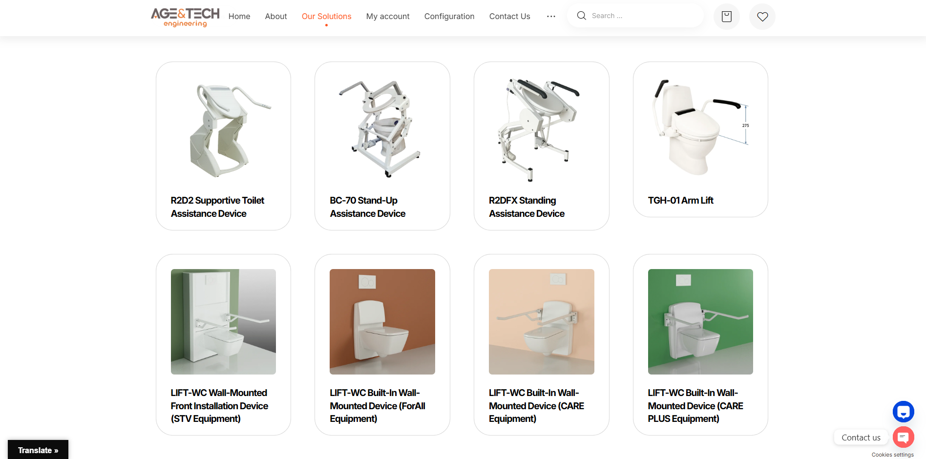 Products page